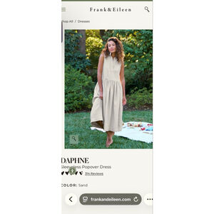 New Frank & Eileen Daphne Sleeveless Popover Maxi Dress in Sand M